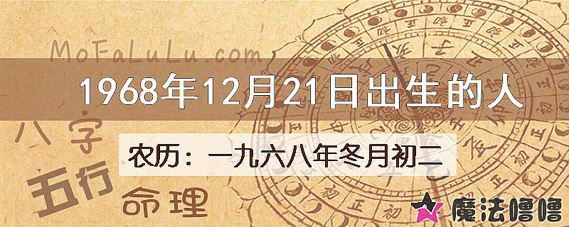 1968年12月21日出生的八字怎么样？