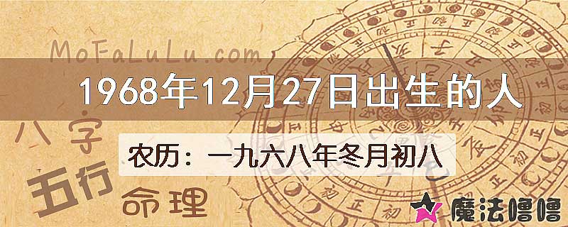 1968年12月27日出生的八字怎么样？