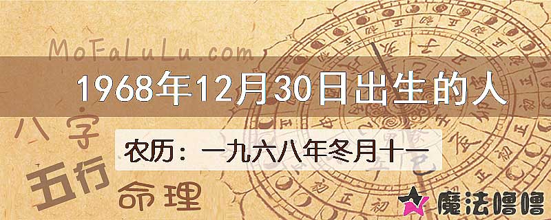 1968年12月30日出生的八字怎么样？