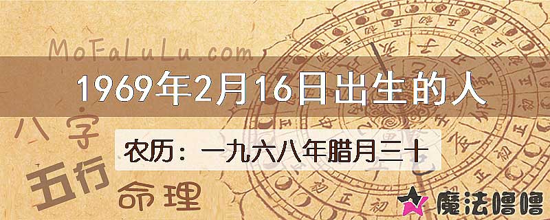 1969年2月16日出生的八字怎么样？