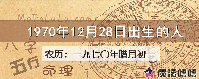 1970年12月28日出生的八字怎么样？