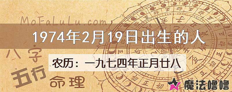 1974年2月19日出生的八字怎么样？