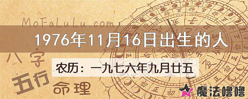 1976年11月16日出生的八字怎么样？