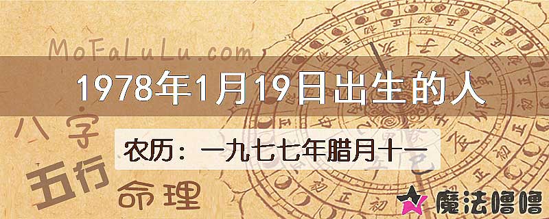 1978年1月19日出生的八字怎么样？