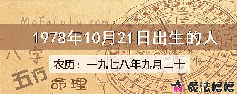 1978年10月21日出生的八字怎么样？