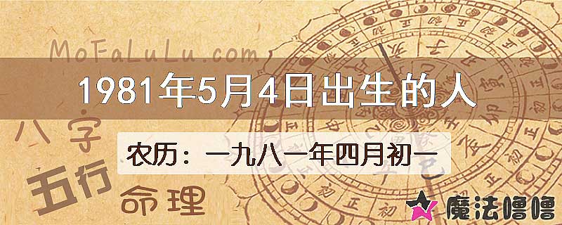 1981年5月4日出生的八字怎么样？