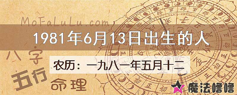 1981年6月13日出生的八字怎么样？