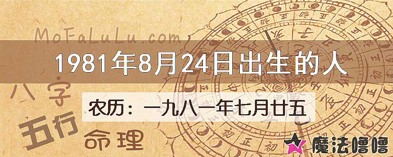 1981年8月24日出生的人