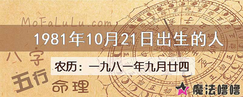 1981年10月21日出生的八字怎么样？