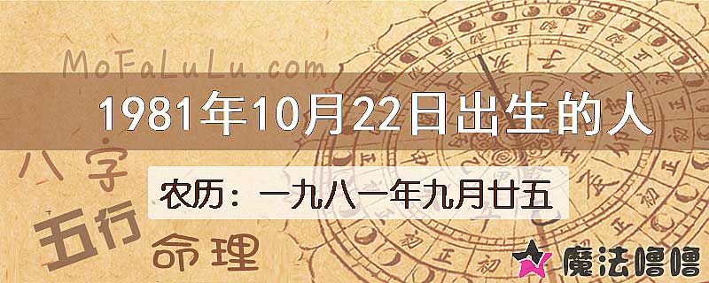 1981年10月22日出生的八字怎么样？