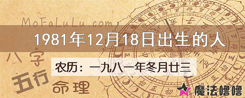 1981年12月18日出生的人