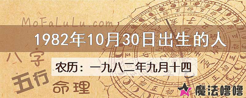 1982年10月30日出生的人