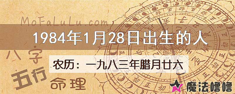 1984年1月28日出生的八字怎么样？