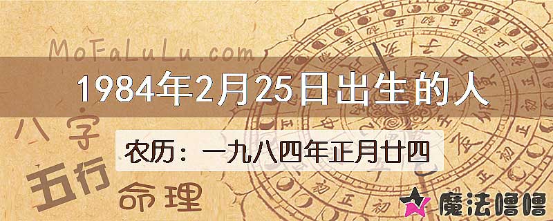 1984年2月25日出生的人