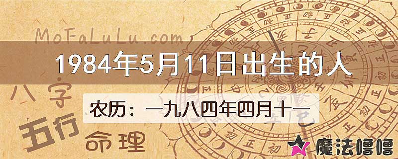 1984年5月11日出生的八字怎么样？