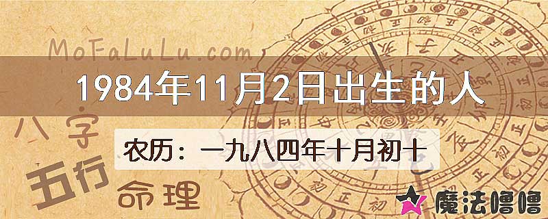 1984年11月2日出生的八字怎么样？