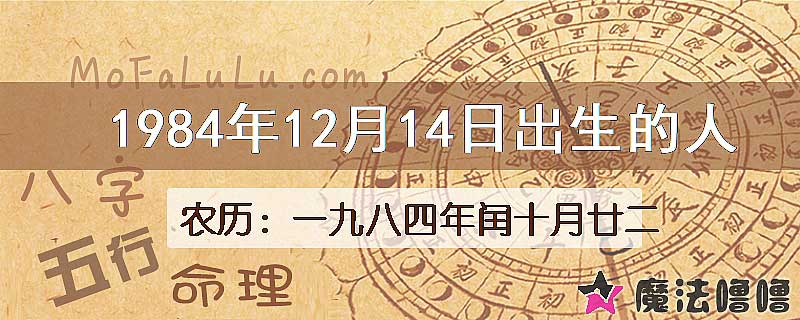 1984年12月14日出生的人