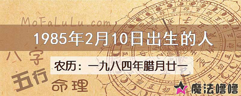 1985年2月10日出生的八字怎么样？