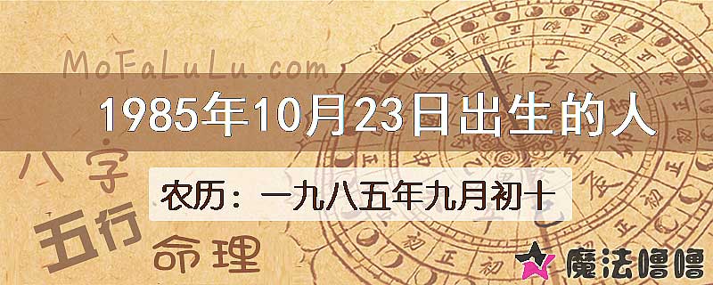 1985年10月23日出生的人