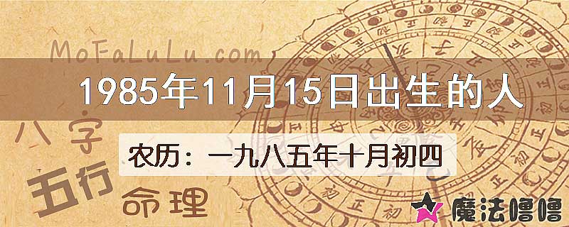 1985年11月15日出生的人