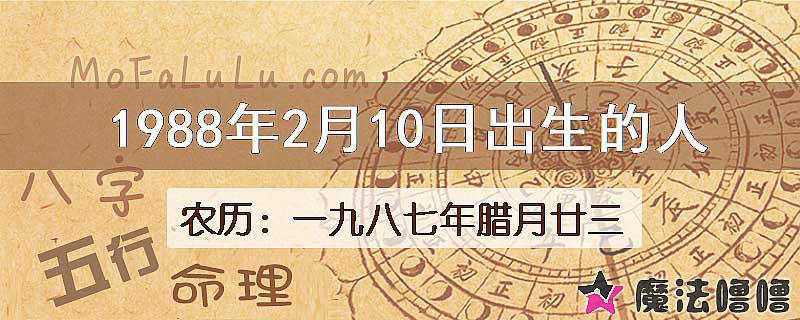 1988年2月10日出生的人