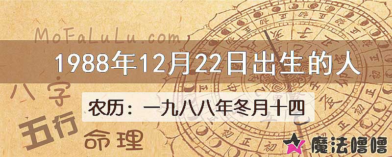 1988年12月22日出生的八字怎么样？