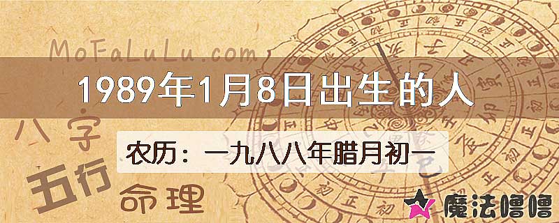 1989年1月8日出生的八字怎么样？