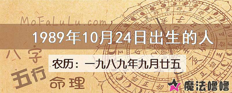 1989年10月24日出生的八字怎么样？