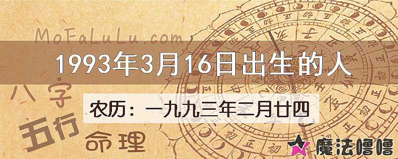 1993年3月16日出生的八字怎么样？