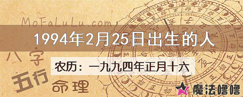 1994年2月25日出生的人