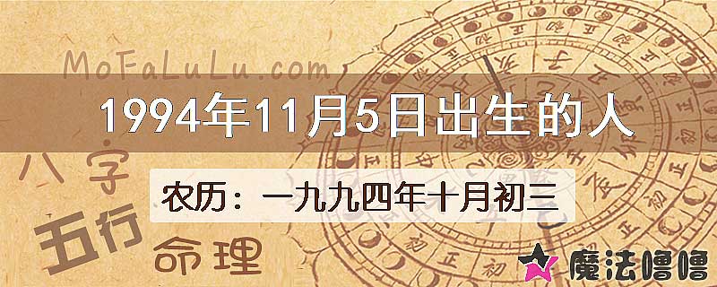 1994年11月5日出生的八字怎么样？