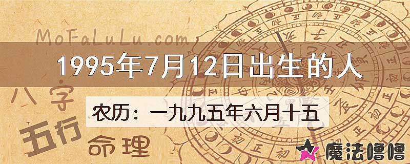 1995年7月12日出生的八字怎么样？