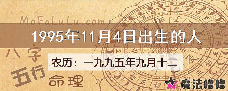 1995年11月4日出生的八字怎么样？