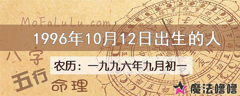 1996年10月12日出生的人