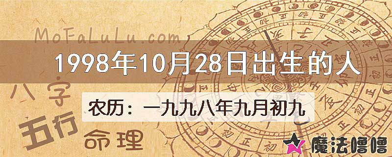 1998年10月28日出生的八字怎么样？