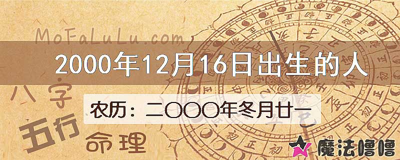 2000年12月16日出生的人