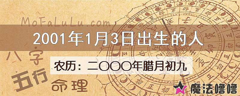 2001年1月3日出生的八字怎么样？