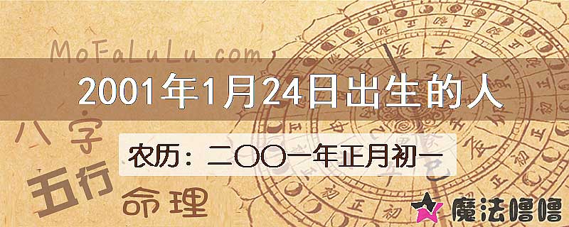 2001年1月24日出生的八字怎么样？