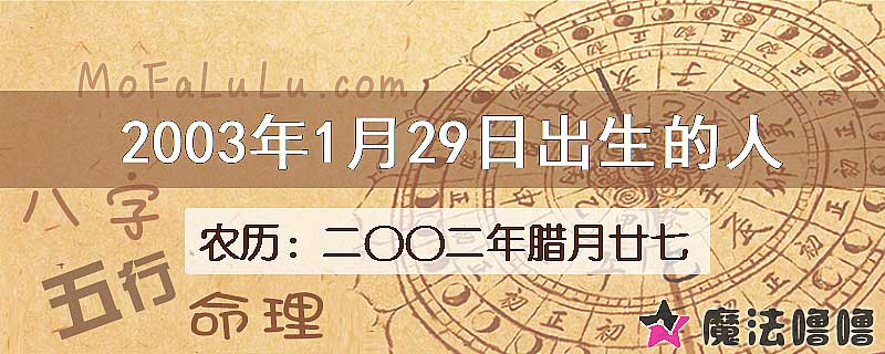 2003年1月29日出生的八字怎么样？