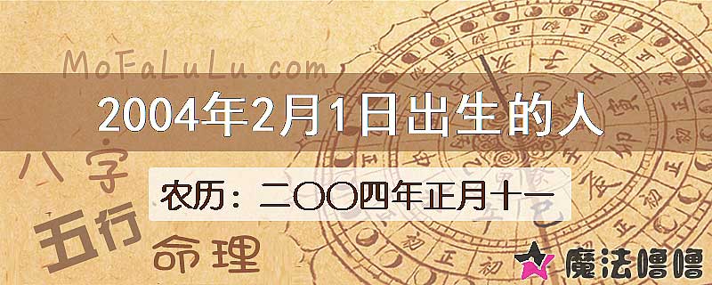 2004年2月1日出生的八字怎么样？