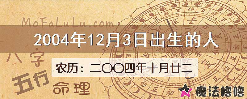 2004年12月3日出生的八字怎么样？