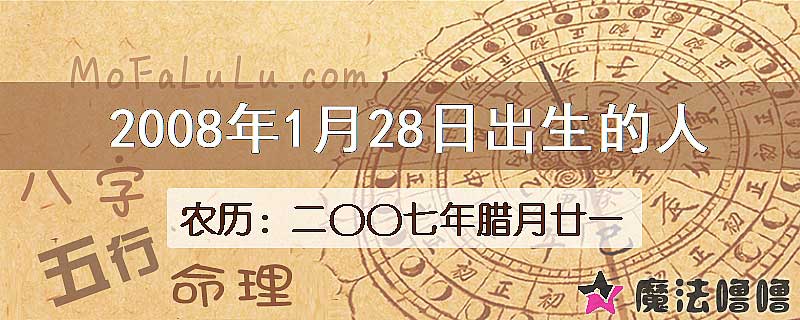 2008年1月28日出生的八字怎么样？