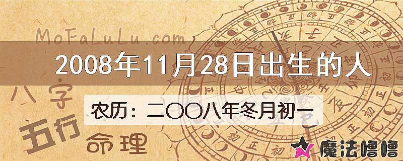 2008年11月28日出生的八字怎么样？