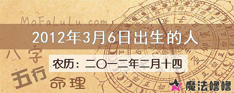 2012年3月6日出生的八字怎么样？