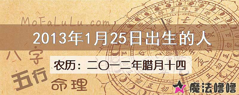 2013年1月25日出生的八字怎么样？