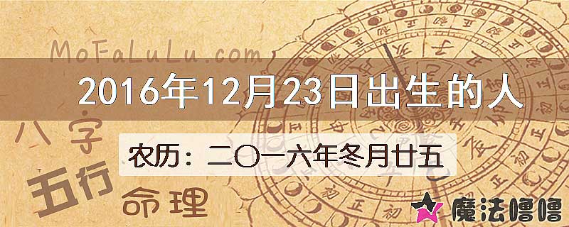 2016年12月23日出生的八字怎么样？