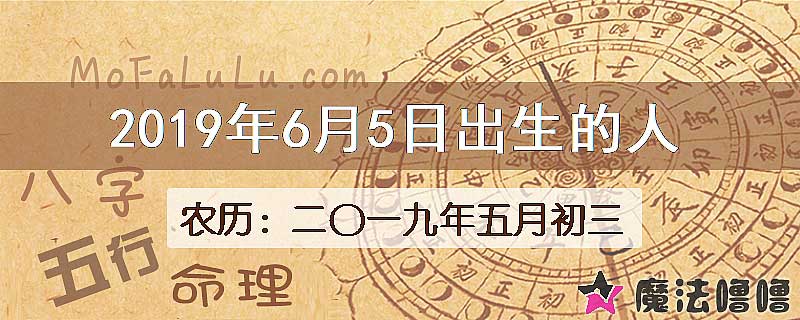 2019年6月5日出生的八字怎么样？