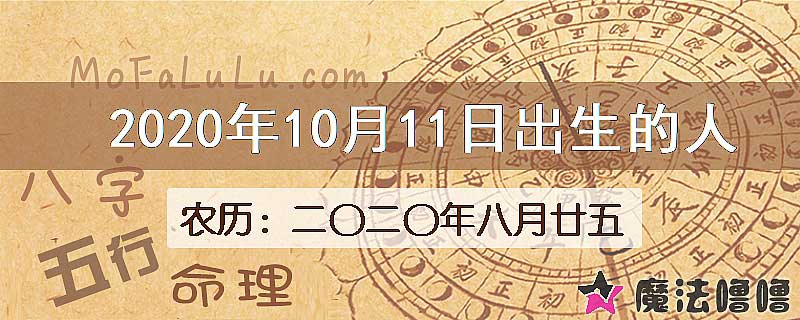 2020年10月11日出生的八字怎么样？