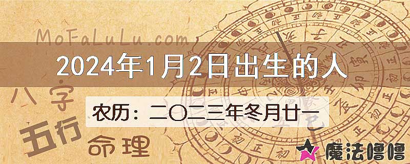 2024年1月2日出生的八字怎么样？