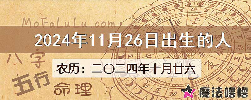 2024年11月26日出生的八字怎么样？